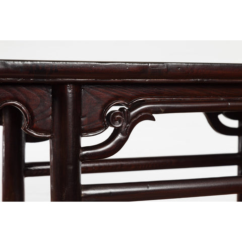 Chinese Qing Dynasty Ming Style Yumu Wood Wine Table with Dark Lacquer-YN4050-12. Asian & Chinese Furniture, Art, Antiques, Vintage Home Décor for sale at FEA Home
