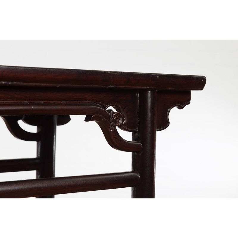 Chinese Qing Dynasty Ming Style Yumu Wood Wine Table with Dark Lacquer-YN4050-14. Asian & Chinese Furniture, Art, Antiques, Vintage Home Décor for sale at FEA Home