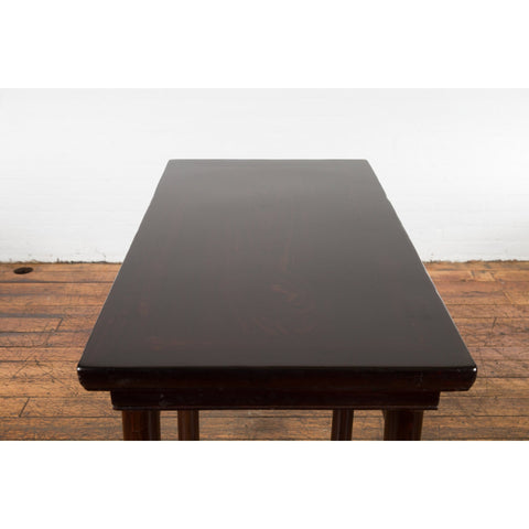Chinese Qing Dynasty Ming Style Yumu Wood Wine Table with Dark Lacquer-YN4050-16. Asian & Chinese Furniture, Art, Antiques, Vintage Home Décor for sale at FEA Home