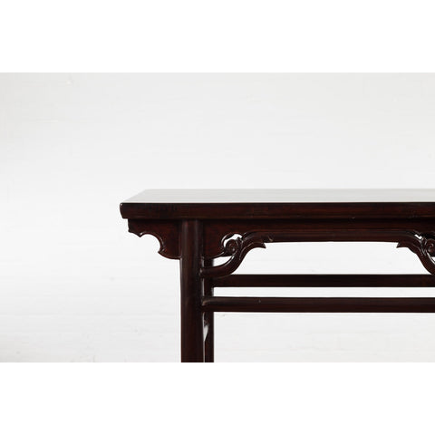 Chinese Qing Dynasty Ming Style Yumu Wood Wine Table with Dark Lacquer-YN4050-4. Asian & Chinese Furniture, Art, Antiques, Vintage Home Décor for sale at FEA Home