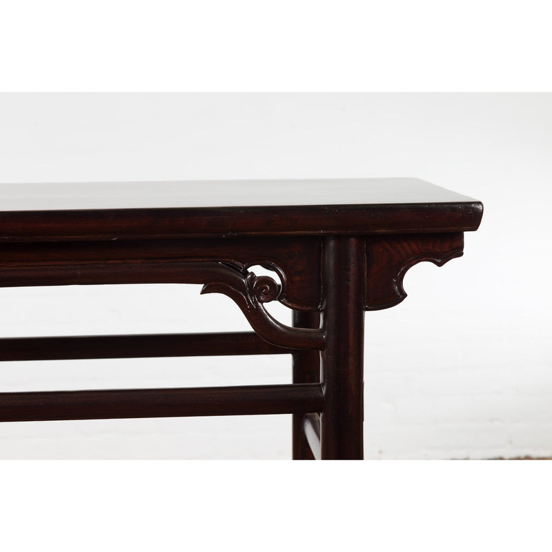 Chinese Qing Dynasty Ming Style Yumu Wood Wine Table with Dark Lacquer-YN4050-8. Asian & Chinese Furniture, Art, Antiques, Vintage Home Décor for sale at FEA Home