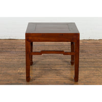 Chinese Qing Dynasty Period 19th Century Side Table with Humpback Stretchers