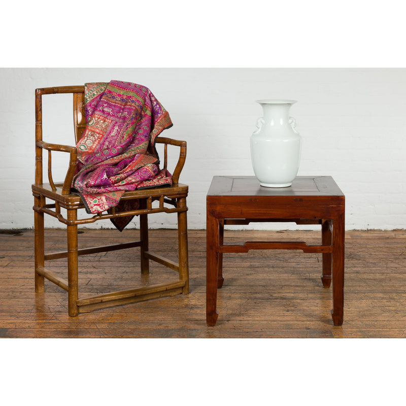 Chinese Qing Dynasty Period 19th Century Side Table with Humpback Stretchers-YN2739-3. Asian & Chinese Furniture, Art, Antiques, Vintage Home Décor for sale at FEA Home