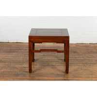 Chinese Qing Dynasty Period 19th Century Side Table with Humpback Stretchers