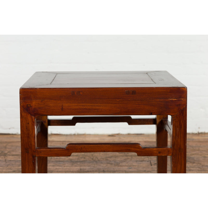 Chinese Qing Dynasty Period 19th Century Side Table with Humpback Stretchers-YN2739-5. Asian & Chinese Furniture, Art, Antiques, Vintage Home Décor for sale at FEA Home