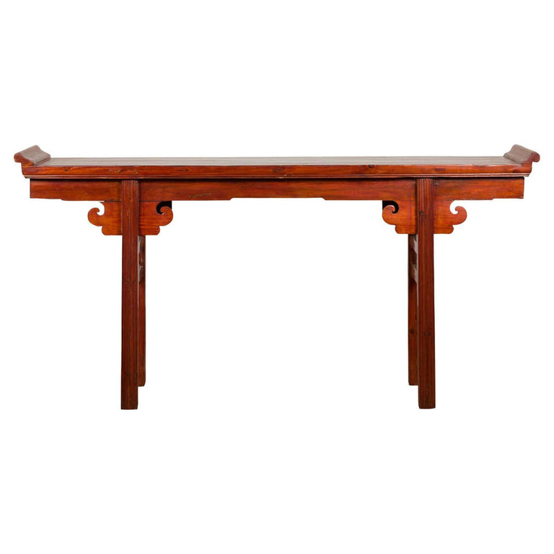 Chinese Qing Dynasty Period Altar Console Table with Cloudy Scroll Motifs-YN7636-1. Asian & Chinese Furniture, Art, Antiques, Vintage Home Décor for sale at FEA Home