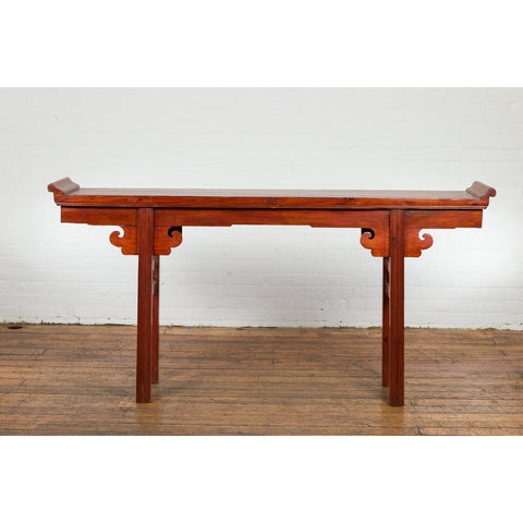 Chinese Qing Dynasty Period Altar Console Table with Cloudy Scroll Motifs-YN7636-11. Asian & Chinese Furniture, Art, Antiques, Vintage Home Décor for sale at FEA Home
