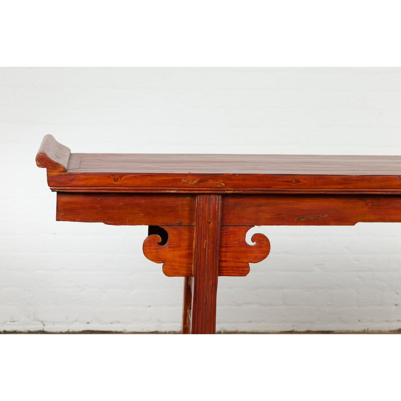 Chinese Qing Dynasty Period Altar Console Table with Cloudy Scroll Motifs-YN7636-12. Asian & Chinese Furniture, Art, Antiques, Vintage Home Décor for sale at FEA Home