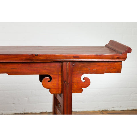 Chinese Qing Dynasty Period Altar Console Table with Cloudy Scroll Motifs-YN7636-13. Asian & Chinese Furniture, Art, Antiques, Vintage Home Décor for sale at FEA Home