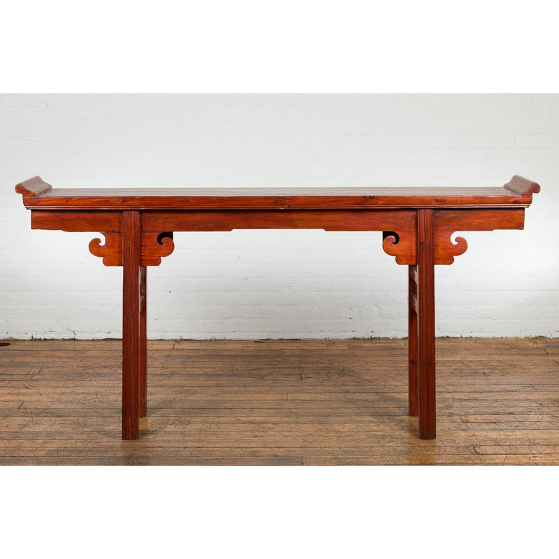 Chinese Qing Dynasty Period Altar Console Table with Cloudy Scroll Motifs-YN7636-2. Asian & Chinese Furniture, Art, Antiques, Vintage Home Décor for sale at FEA Home