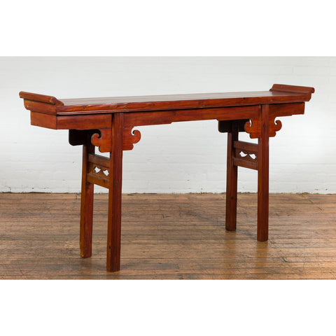 Chinese Qing Dynasty Period Altar Console Table with Cloudy Scroll Motifs-YN7636-3. Asian & Chinese Furniture, Art, Antiques, Vintage Home Décor for sale at FEA Home