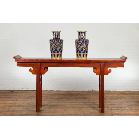 Chinese Qing Dynasty Period Altar Console Table with Cloudy Scroll Motifs-YN7636-4. Asian & Chinese Furniture, Art, Antiques, Vintage Home Décor for sale at FEA Home