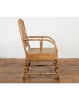 Country Style Burmese Vintage Hand-Woven Rattan Armchair with Rounded Back-11. Asian & Chinese Furniture, Art, Antiques, Vintage Home Décor for sale at FEA Home