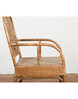 Country Style Burmese Vintage Hand-Woven Rattan Armchair with Rounded Back-12. Asian & Chinese Furniture, Art, Antiques, Vintage Home Décor for sale at FEA Home