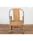 Country Style Burmese Vintage Hand-Woven Rattan Armchair with Rounded Back-13. Asian & Chinese Furniture, Art, Antiques, Vintage Home Décor for sale at FEA Home