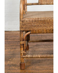 Country Style Burmese Vintage Hand-Woven Rattan Armchair with Rounded Back-7. Asian & Chinese Furniture, Art, Antiques, Vintage Home Décor for sale at FEA Home