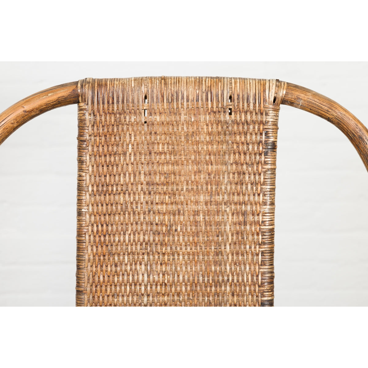 Country Style Burmese Vintage Hand-Woven Rattan Armchair with Rounded Back-9. Asian &amp; Chinese Furniture, Art, Antiques, Vintage Home Décor for sale at FEA Home