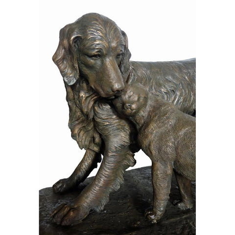 Dog and Cat Bronze Garden Statue, "Opposites Attract"-10. Asian & Chinese Furniture, Art, Antiques, Vintage Home Décor for sale at FEA Home