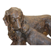 Dog and Cat Bronze Garden Statue, "Opposites Attract"