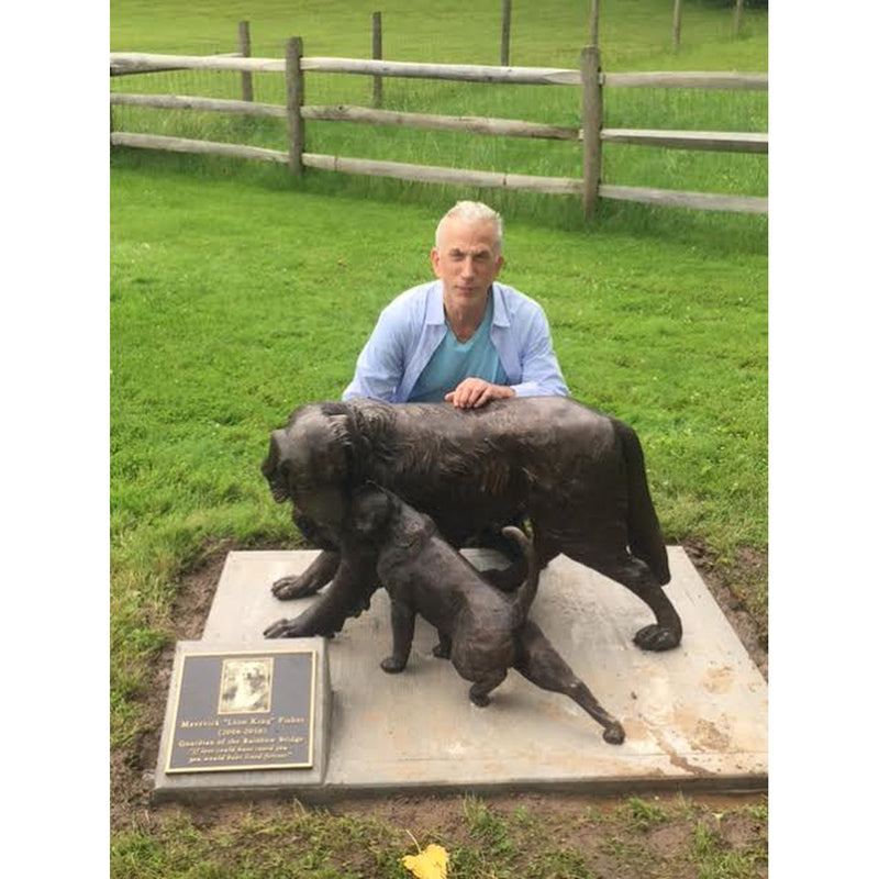 Dog and Cat Bronze Garden Statue, "Opposites Attract"-9. Asian & Chinese Furniture, Art, Antiques, Vintage Home Décor for sale at FEA Home