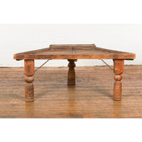 Indian 19th Century Wood Bullock Cart Made into a Coffee Table with Iron Details