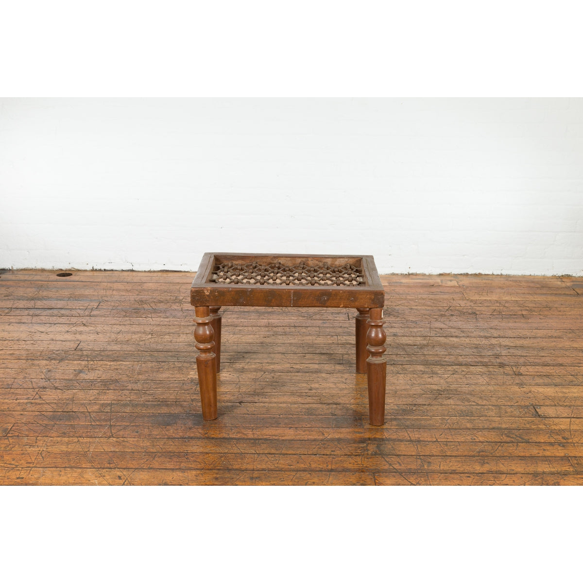 Antique Window Grate Made into a Side Table with Turned Baluster Legs-14. Asian &amp; Chinese Furniture, Art, Antiques, Vintage Home Décor for sale at FEA Home