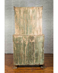 Indian Rustic Painted Wood Cabinet with Carved Foliage and Distressed Patina-15. Asian & Chinese Furniture, Art, Antiques, Vintage Home Décor for sale at FEA Home
