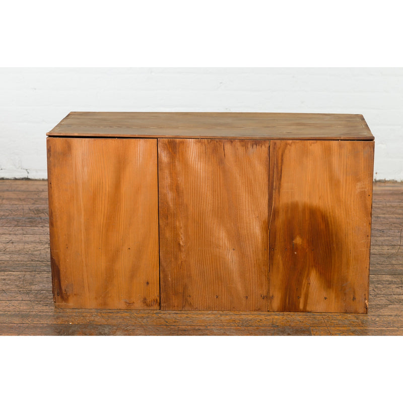 Japanese Early 20th Century Low Storage Cabinet with Sliding Doors and Drawers-14. Asian & Chinese Furniture, Art, Antiques, Vintage Home Décor for sale at FEA Home