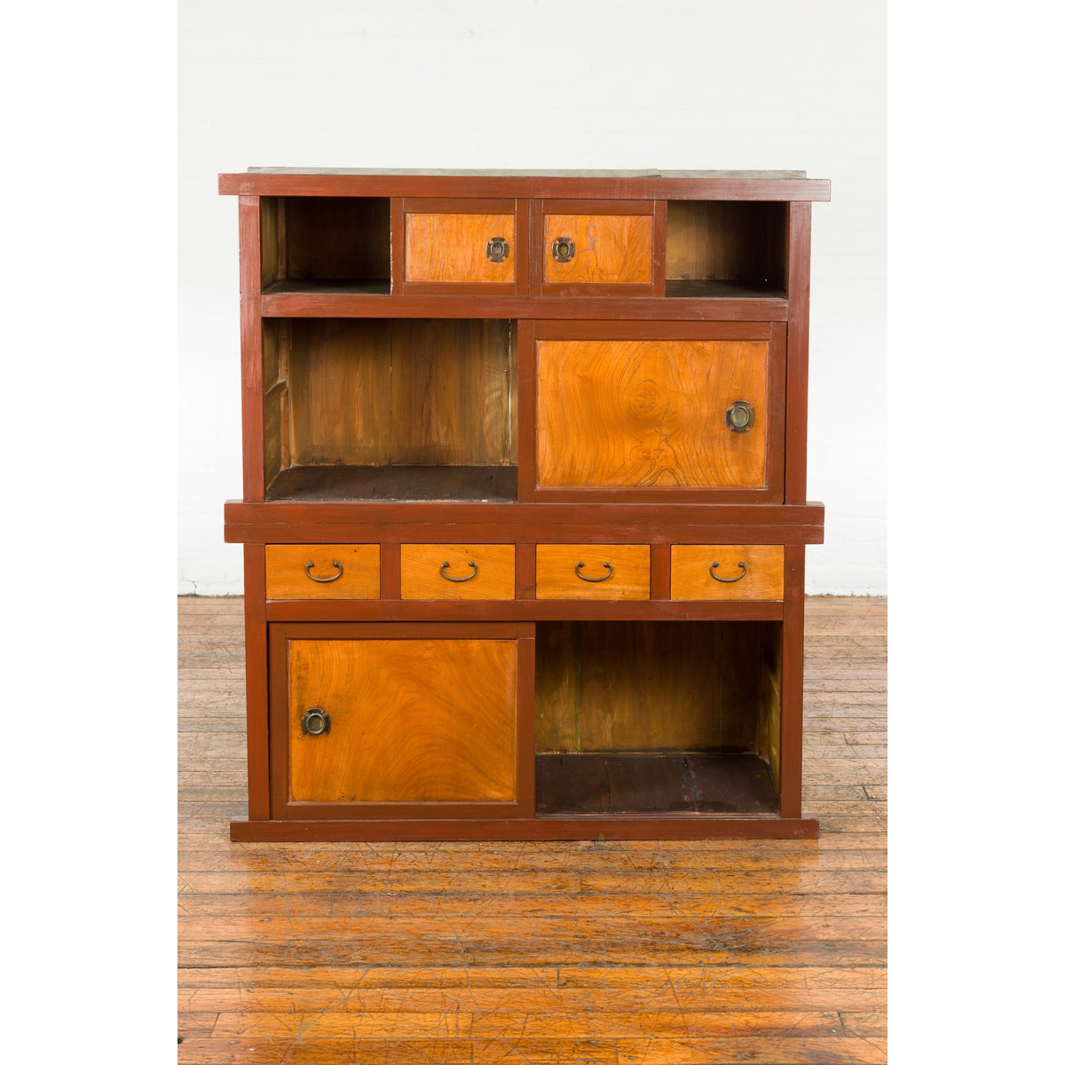 Japanese Taishō Mizuya Dansu Kitchen Two Toned Cabinet with Sliding Doors-4. Asian &amp; Chinese Furniture, Art, Antiques, Vintage Home Décor for sale at FEA Home