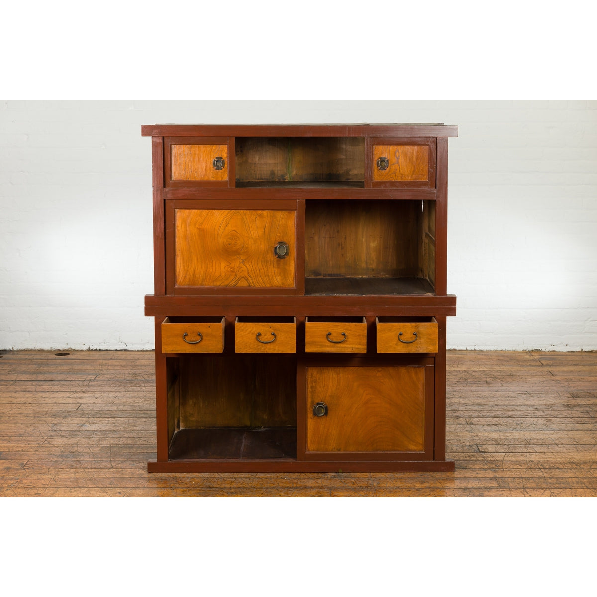 Japanese Taishō Mizuya Dansu Kitchen Two Toned Cabinet with Sliding Doors-5. Asian &amp; Chinese Furniture, Art, Antiques, Vintage Home Décor for sale at FEA Home