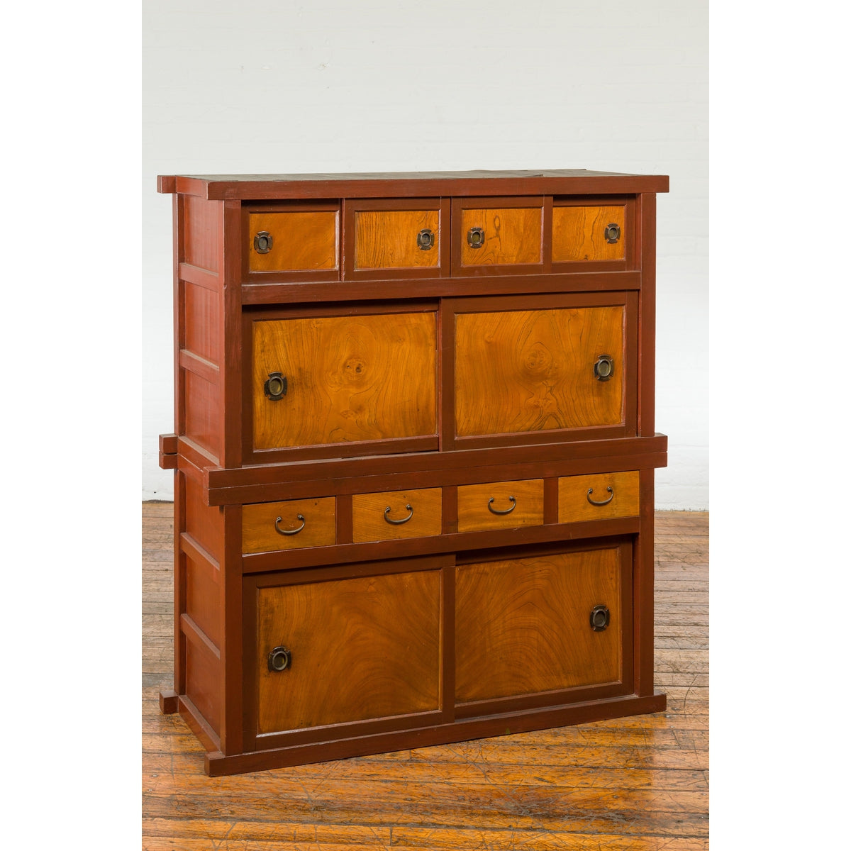 Japanese Taishō Mizuya Dansu Kitchen Two Toned Cabinet with Sliding Doors-6. Asian &amp; Chinese Furniture, Art, Antiques, Vintage Home Décor for sale at FEA Home