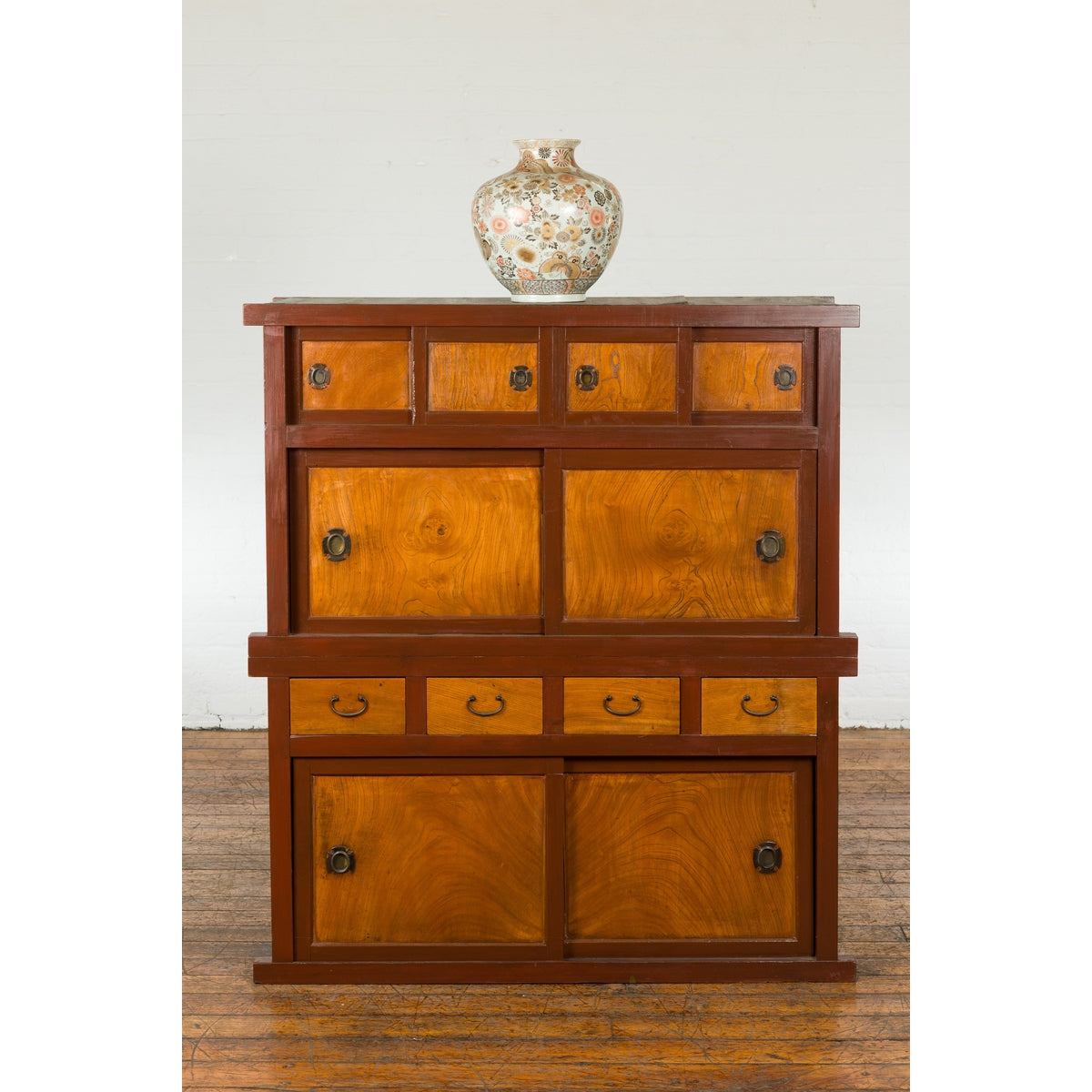 Japanese Taishō Mizuya Dansu Kitchen Two Toned Cabinet with Sliding Doors-7. Asian &amp; Chinese Furniture, Art, Antiques, Vintage Home Décor for sale at FEA Home