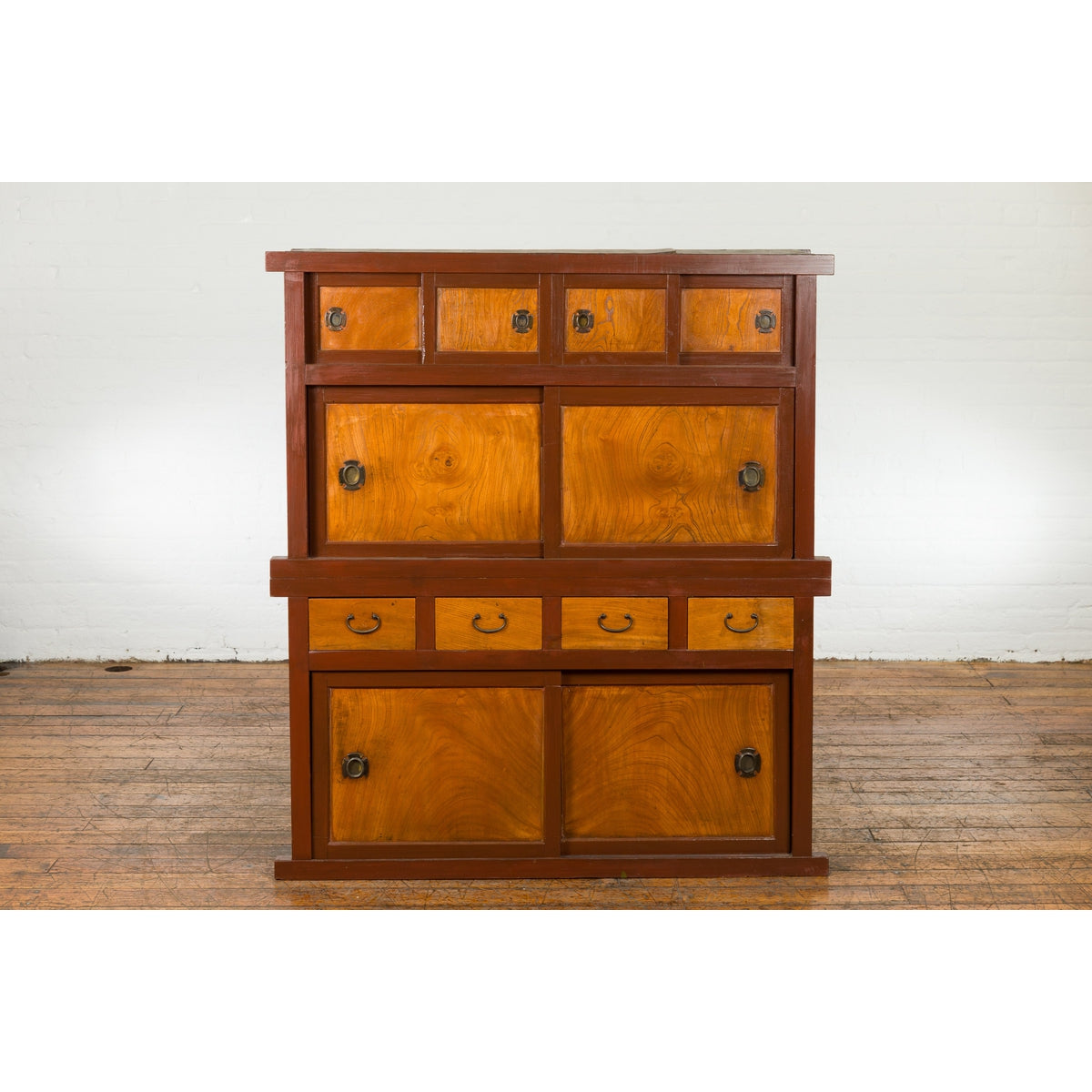 Japanese Taishō Mizuya Dansu Kitchen Two Toned Cabinet with Sliding Doors-8. Asian &amp; Chinese Furniture, Art, Antiques, Vintage Home Décor for sale at FEA Home