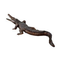 Large Bronze Walking Alligator Statue