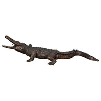 Large Bronze Walking Alligator Statue