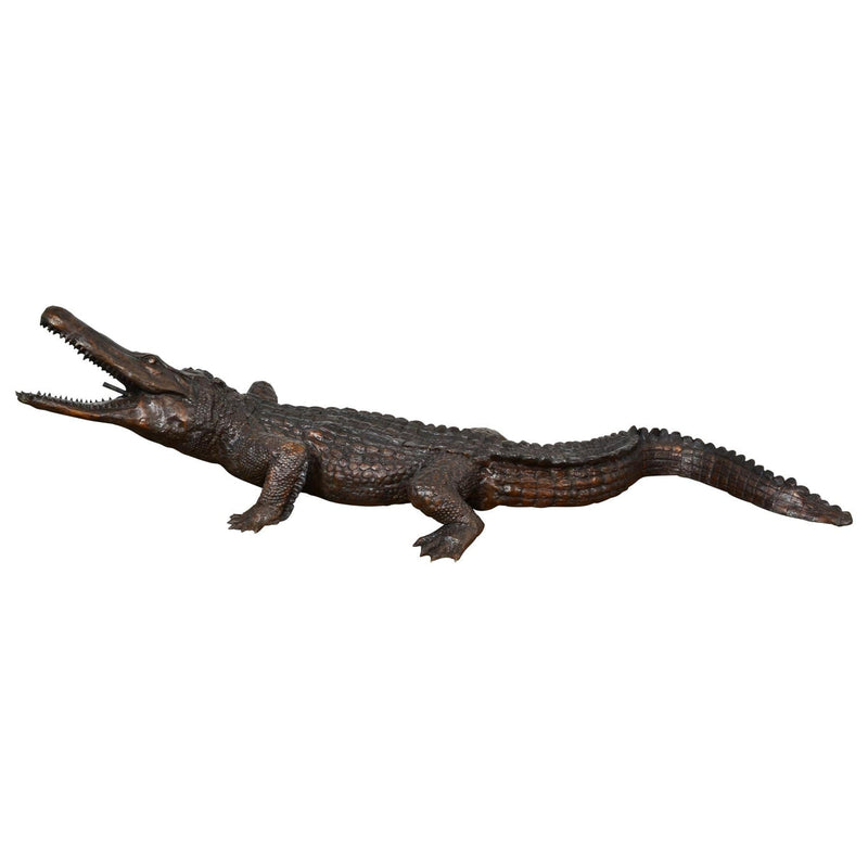Large Bronze Walking Alligator Statue-2. Asian & Chinese Furniture, Art, Antiques, Vintage Home Décor for sale at FEA Home