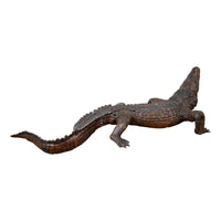 Large Bronze Walking Alligator Statue