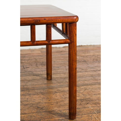 Late Qing Dynasty 1900s Table with Open Apron and Pillar Strut Motifs-9. Asian & Chinese Furniture, Art, Antiques, Vintage Home Décor for sale at FEA Home