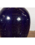 Oversized Antique Thai Cobalt Blue Glazed Water Vessel with Tapering Lines-6. Asian & Chinese Furniture, Art, Antiques, Vintage Home Décor for sale at FEA Home