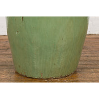 Oversized Vintage Chinese Celadon Glazed Water Vessel with Tapering Lines-YN7748-13. Asian & Chinese Furniture, Art, Antiques, Vintage Home Décor for sale at FEA Home