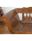 Plantation Javanese Teak Settee with Carved Décor and Out-Scrolling Arms-14. Asian & Chinese Furniture, Art, Antiques, Vintage Home Décor for sale at FEA Home