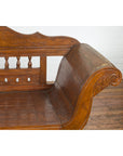 Plantation Javanese Teak Settee with Carved Décor and Out-Scrolling Arms-15. Asian & Chinese Furniture, Art, Antiques, Vintage Home Décor for sale at FEA Home