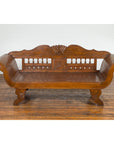 Plantation Javanese Teak Settee with Carved Décor and Out-Scrolling Arms-2. Asian & Chinese Furniture, Art, Antiques, Vintage Home Décor for sale at FEA Home