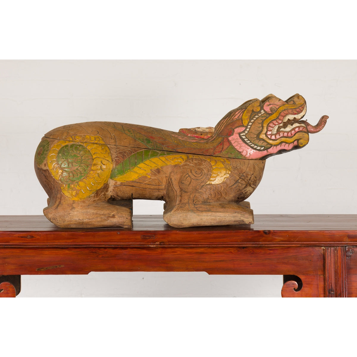 Polychromatic Guardian Lion Prayer Box-1. Asian & Chinese Furniture, Art, Antiques, Vintage Home Décor for sale at FEA Home