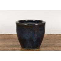 Thai Vintage Oversized Shigaraki Style Namako Glazed Planter with Wave Effects