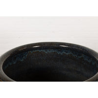Thai Vintage Oversized Shigaraki Style Namako Glazed Planter with Wave Effects-YN7749-6. Asian & Chinese Furniture, Art, Antiques, Vintage Home Décor for sale at FEA Home