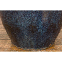 Thai Vintage Oversized Shigaraki Style Namako Glazed Planter with Wave Effects-YN7749-9. Asian & Chinese Furniture, Art, Antiques, Vintage Home Décor for sale at FEA Home