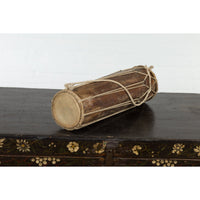 Buy-this-Vintage Thai Wood, Leather and Rope Klong Khaek Processional Double Headed Drum-image-position-13-style-YNE522-Shop-for-Vintage-and-Antique-Asian-and-Chinese-Furniture-for-sale-at-FEA Home-NYC