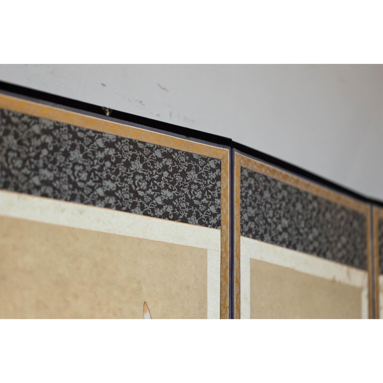 Six-Panel Folding Screen with Scholar’s Objects and Floral Motifs-20. Asian &amp; Chinese Furniture, Art, Antiques, Vintage Home Décor for sale at FEA Home