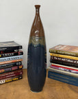 Skinny Brown and Blue Ceramic Vase with Narrow Neck, SKU , image 2